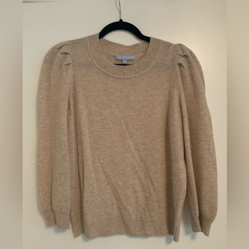 100% Cashmere sweater, 3/4 length sleeves by Antonio Melani, size medium